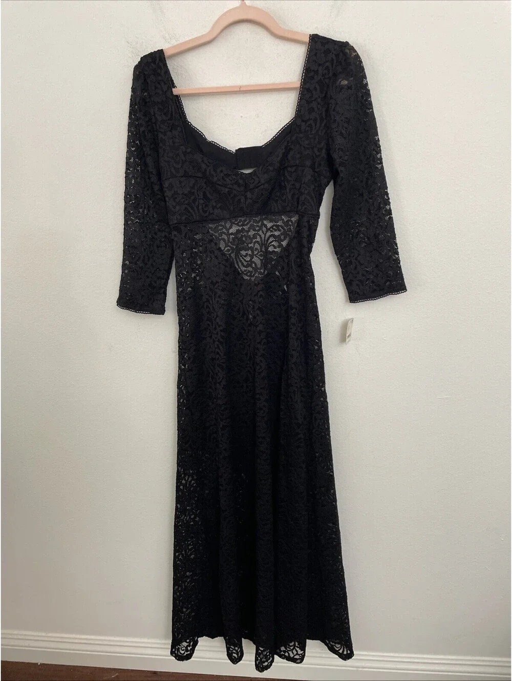 Free People Adored Maxi Dress Black Lace size M $198msrp NWT